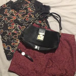 Montini Italian Leather and Pony hair cross body